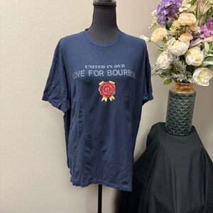 Jim Beam Bourbon XL Graphic Tee Navy Blue Whiskey Promo Shirt Distressed Flag